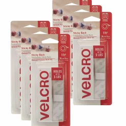 VELCRO® Brand Sticky Back™ Tape, 3/4" x 18", White, Pack Of 6
