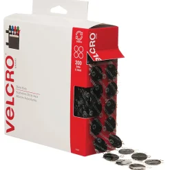 VELCRO® Brand Tape Combo Pack, 3/4" Dots, Black, Case Of 200 Dots