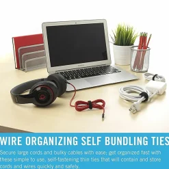 VELCRO® Brand VELCRO Brand Reusable Cable Ties - Cable Tie - Black, Gray - 30 Pack