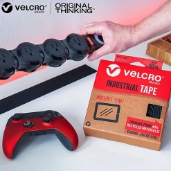 VELCRO® Eco Collection Adhesive Backed Tape - 8 ft Length x 1.88" Width - Black - 1 Each