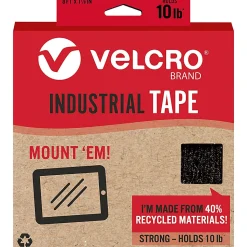 VELCRO® Eco Collection Adhesive Backed Tape - 8 ft Length x 1.88" Width - Black - 1 Each