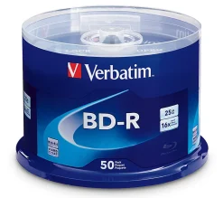 Verbatim BD-R 25GB 16X with Branded Surface - 50pk Spindle - 50pk Spindle