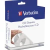 Verbatim CD/DVD Paper Sleeves With Clear Windows, White, Pack Of 50 Sleeves