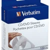 Verbatim® CD/DVD Paper Storage Sleeves, White, Box Of 100 Sleeves