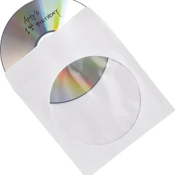 Verbatim® CD/DVD Paper Storage Sleeves, White, Box Of 100 Sleeves