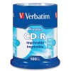 Verbatim® CD-R Printable Disc Spindle, Blue/White, Pack Of 100