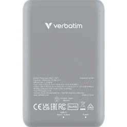 Verbatim Charge 'n' Go Magnetic Wireless Power Bank, Gray, 32249