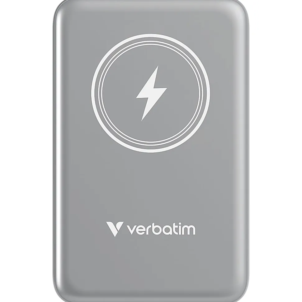Verbatim Charge 'n' Go Magnetic Wireless Power Bank, Gray, 32249