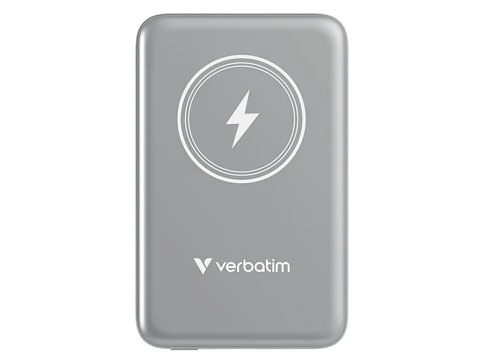 Verbatim Charge 'n' Go Magnetic Wireless Power Bank, Gray, 32249