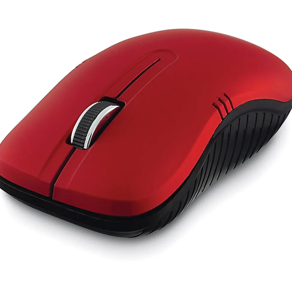 Verbatim® Commuter Series USB Type-A Wireless Notebook Optical Mouse, Matte Red, 99767