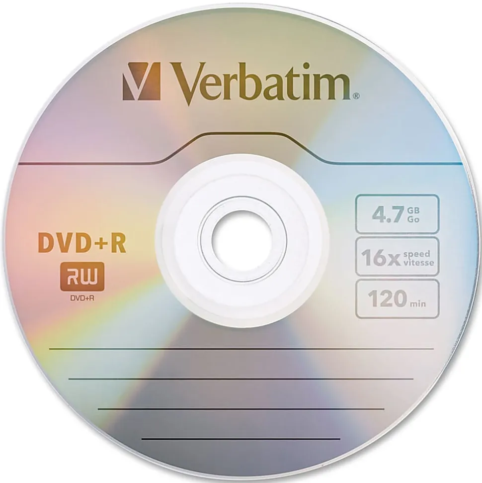 Verbatim® DVD-R Recordable Media, With Spindle, 4.7GB/120 Minutes, Pack Of 50