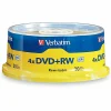 Verbatim® DVD+RW Rewritable Media Spindle, 4.7GB/120 Minutes, Pack Of 30