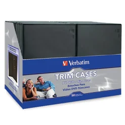 Verbatim® DVD Trim Cases, Black, Pack Of 50 Cases