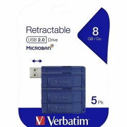 Verbatim 8GB USB Flash Drive, Pack of 5