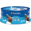 Verbatim® Inkjet-Printable CD-R Disc Spindle, White, Pack Of 25