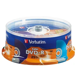 Verbatim® Life Series DVD-R Discs, Assorted Colors, Pack Of 25