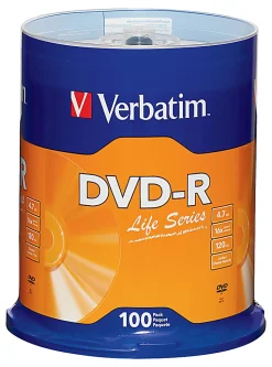 Verbatim® Life Series DVD-R Disc Spindle, Pack Of 100