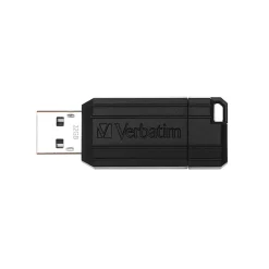 Verbatim® PinStripe USB Flash Drive, 32GB, Black