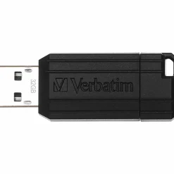 Verbatim® PinStripe USB Flash Drive, 32GB, Black