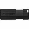Verbatim® PinStripe USB Flash Drive, 8GB, Black