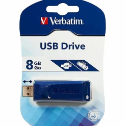 Verbatim Retractable USB 2.0 Flash Drive, 8GB, Blue