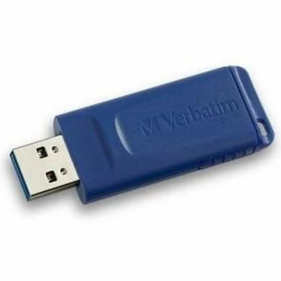 Verbatim Retractable USB 2.0 Flash Drive, 8GB, Blue