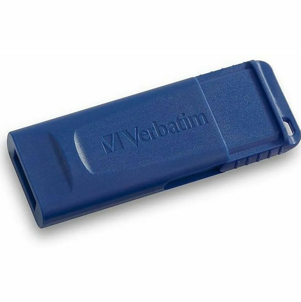 Verbatim Retractable USB 2.0 Flash Drive, 8GB, Blue