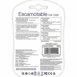 Verbatim Retractable USB 2.0 Flash Drive, 8GB, Blue