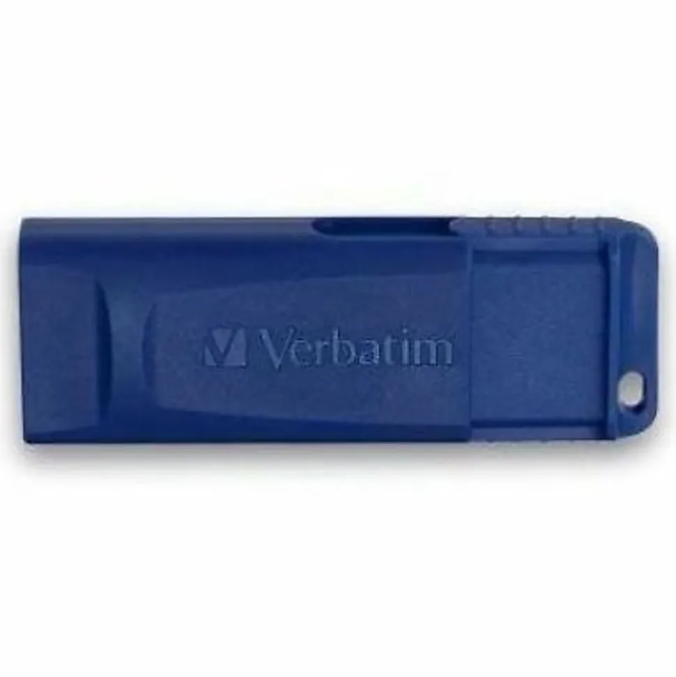 Verbatim Retractable USB 2.0 Flash Drive, 8GB, Blue
