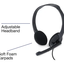 Verbatim Stereo Headset with Microphone - Stereo - Mini-phone (3.5mm) - Wired - 32 Ohm - 20 Hz to 20 kHz - 70721