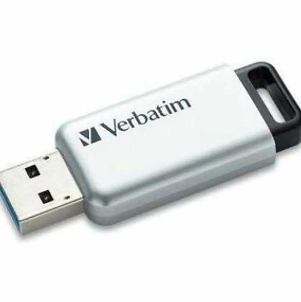 Verbatim Store 'n' Go Secure Pro 64GB USB 3.0 Flash Drive, Silver