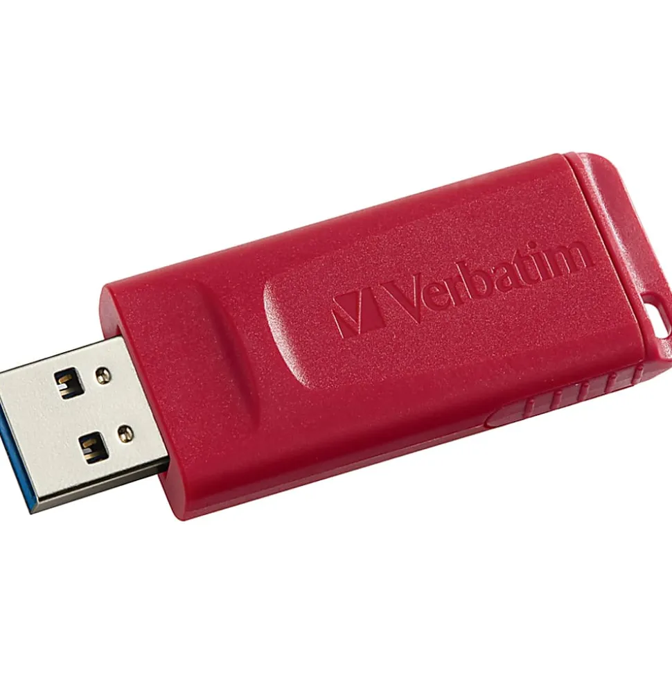 Verbatim Store 'n' Go USB Flash Drives - 16 GB - USB 2.0 - Red - Lifetime Warranty - 4 / Carton