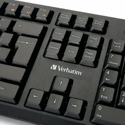 Verbatim Wired Keyboard and Mouse - USB Cable Keyboard - USB Mouse - 1000 dpi - Multimedia Hot Key(s) - 70734
