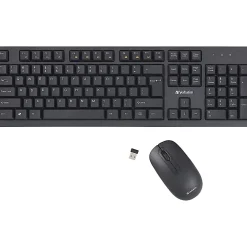 Verbatim Wireless Keyboard and Mouse - USB Type A Wireless Bluetooth 2.40 GHz Keyboard - USB Type A Wireless Mouse - 70724