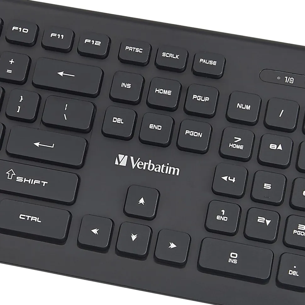 Verbatim Wireless Slim Keyboard - Wireless Connectivity - RF - USB Type A Interface - Computer - PC, Windows, Mac OS, Linux - 99793