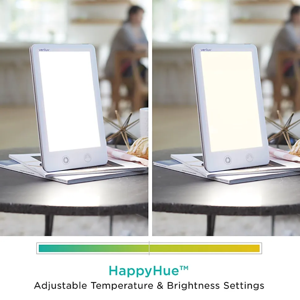 Verilux HappyLight Touch LED UV-Free Therapy Lamp, 10-5/16"H x 6-3/8"W x 1-1/8'D, White