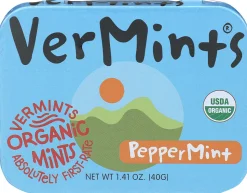 VerMints Organic Breath Mints, Peppermint, 1.41 Oz, Total Qty 6