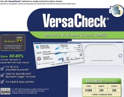 VersaCheck UV Secure Business Check Refills, Form #1000, Business Voucher, Blue Elite, 250 Sheets, Download/Product Key