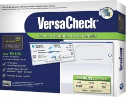 VersaCheck UV Secure Business Check Refills, Form #1000, Business Voucher, Blue Elite, 250 Sheets, Download/Product Key