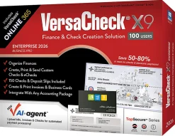 VersaCheck X9 Enterprise 2026 + VersaCheck ONLINE Pro Bundle, 100 Users, 1-Year Subscription, PC, Download