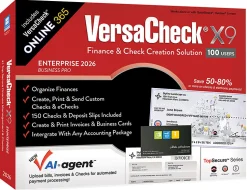 VersaCheck X9 Enterprise 2026 + VersaCheck ONLINE Pro Bundle, 100 Users, 1-Year Subscription, PC, Download