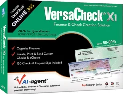 VersaCheck X1 2026 For QuickBooks + VersaCheck ONLINE Gold Bundle, 1 User, 1-Year Subscription, PC, Download