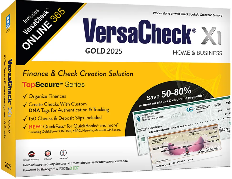 VersaCheck X1 Gold + VersaCheck ONLINE Gold Bundle, 2025, 1-Year Subscription, PC, Product Key/Download