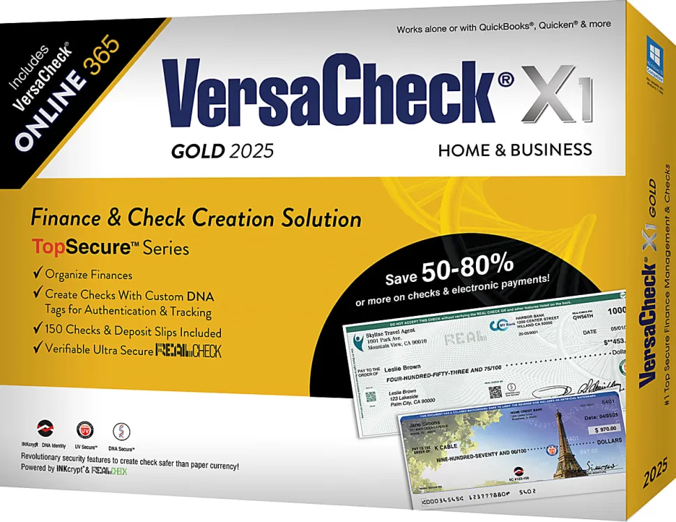 VersaCheck X1 Gold + VersaCheck ONLINE Gold Bundle, 2025, 1-Year Subscription, PC, Product Key/Download