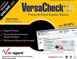 VersaCheck X1 Gold 2026 + VersaCheck ONLINE Gold Bundle, 1 User, 1-Year Subscription, PC, Download