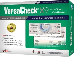 VersaCheck® X9 INKcrypt For QuickBooks® Software, 2023, For 5 Users, Windows® 8.1/10/11, Disc/Product Key