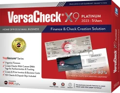 VersaCheck® X9 INKcrypt Platinum Software, 2023, For 5 Users, Windows® 8.1/10/11, Disc/Product Key