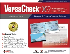 VersaCheck® X9 INKcrypt Professional Software, 2023, For 20 Users, Windows® 8.1/10/11, Disc/Product Key