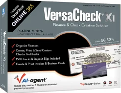 VersaCheck X1 Platinum 2026 + VersaCheck ONLINE Platinum Bundle, 1 User, 1-Year Subscription, PC, Download