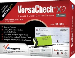VersaCheck X9 Professional 2026 + VersaCheck ONLINE Pro Bundle, 20 Users, 1-Year Subscription, PC, Download